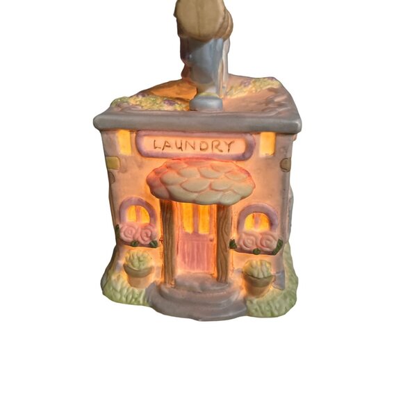 Easter village Laundry Shop Building Lighted - Picture 8 of 16